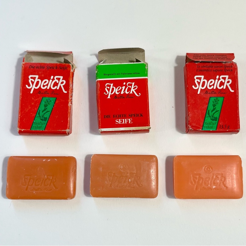 VINTAGE SOAP SPEICK SET OF 3 Travel Bars Mini 13.5 g Orange German Collectible - Picture 3 of 6
